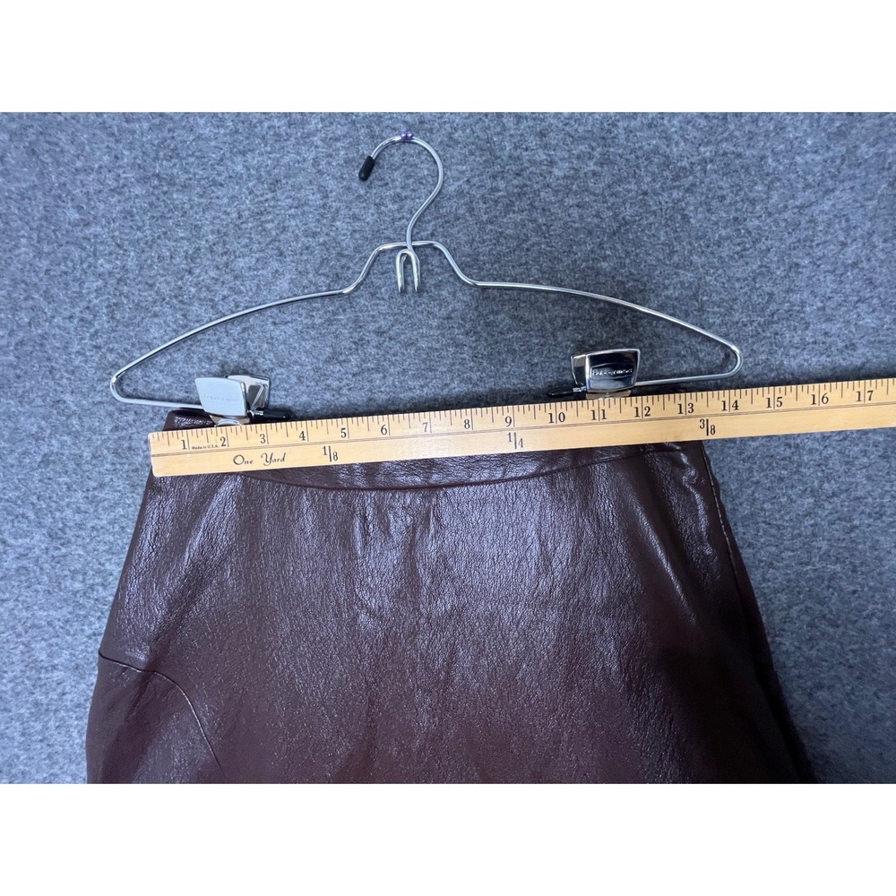 Zara Brown Faux Leather Midi Skirt High Waisted A-Line NWT Size Small No Belt - Picture 4 of 9